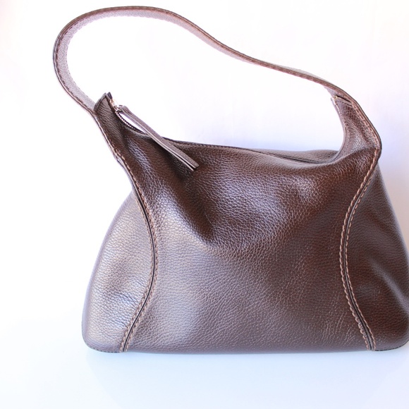 Tod's Authentic Mocassino Zip tote Bag Brown RARE Made IN Italy - Picture 3 of 10